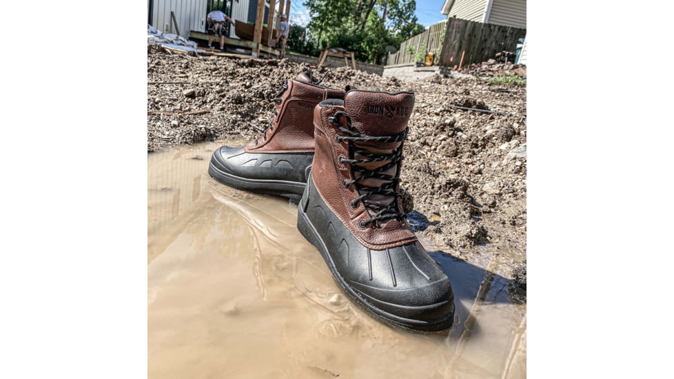 Iron Age Compound Duck Boot, Waterproof, Brown/Black, 9.5, EW IA9650-BRN/BLK-9.5-M-EW