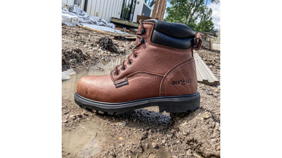 Iron Age Hauler 6in. Brown Wp Boot, 14 IA0160-BRN-14-MEN-M