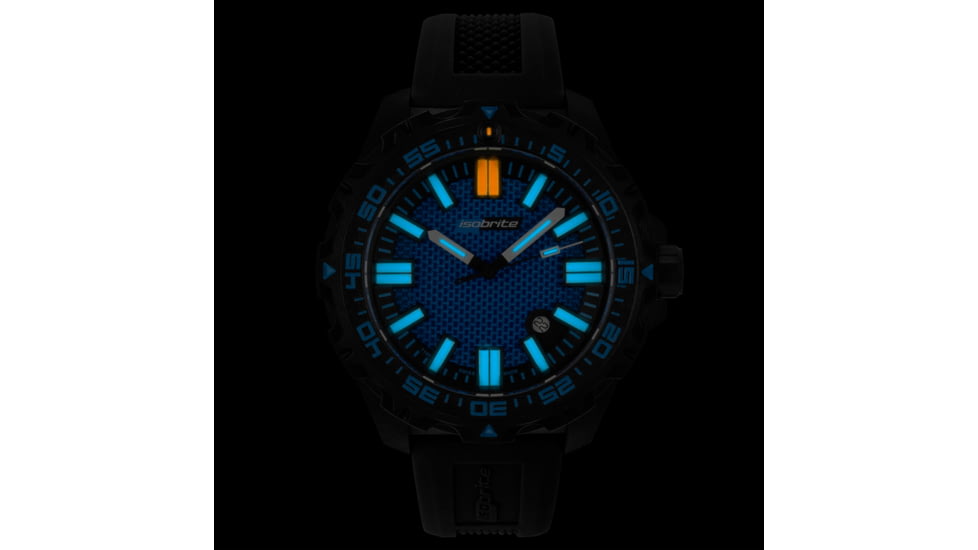 Isobrite Afterburner Series T100 Tritium Watch, Black/Blue, 47mm, ISO4001