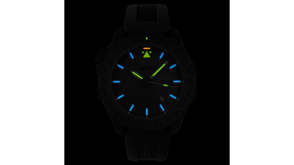 Isobrite ISO1101 Squadron Series T100 Tritium Illuminated Automatic Watch, Black Case, Blackout Dial, 44.5mm, ISO1101