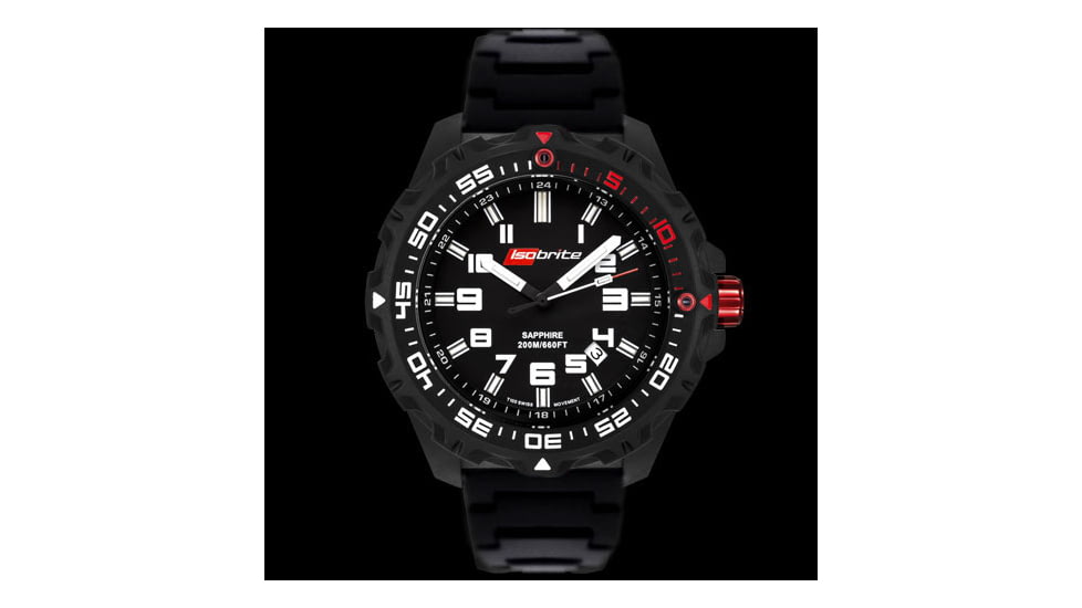 ISOBrite Long Life Super Bright 200m Dive Watch, Black, Polyurethane Band, Small ISOBRITE-PU