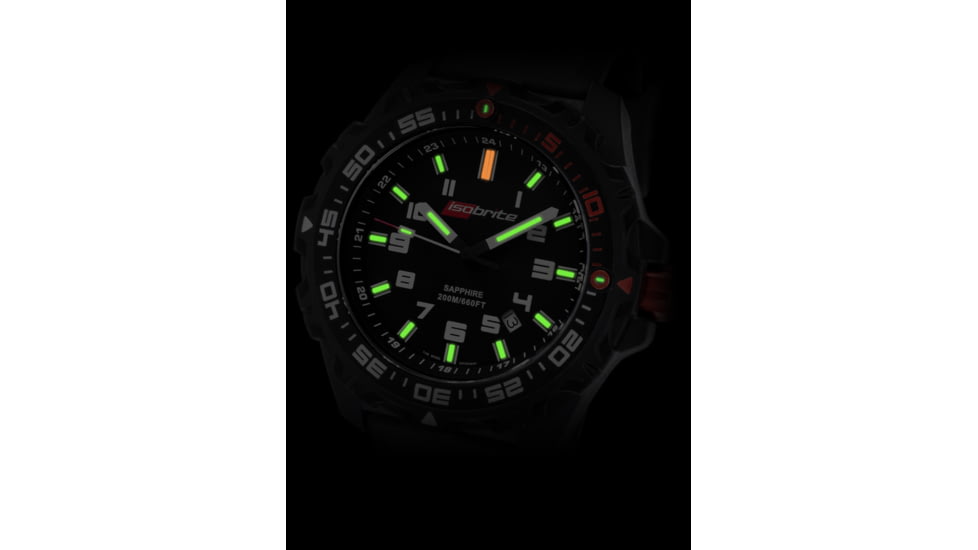 ISOBrite Long Life Super Bright 200m Dive Watch, Black, Polyurethane Band, Small ISOBRITE-PU