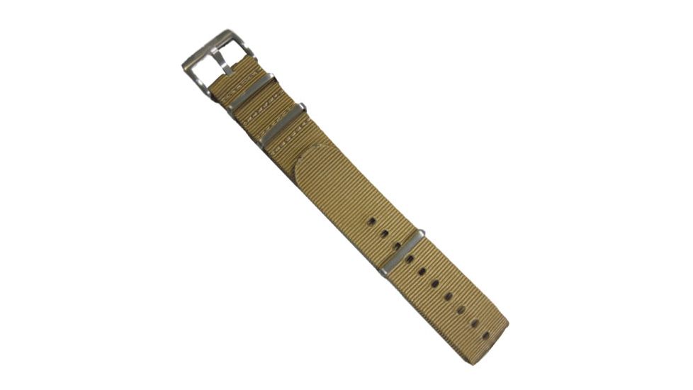 ISOBrite Nylon Watch Band, Tan, Silver Buckle, Small INB100-T