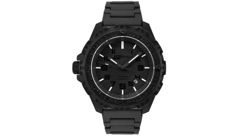 ISOBrite T100 Eclipse Watch Green, Blue &amp; Orange Tritium With Polyurethane Band, Black, Small ISO213MIL