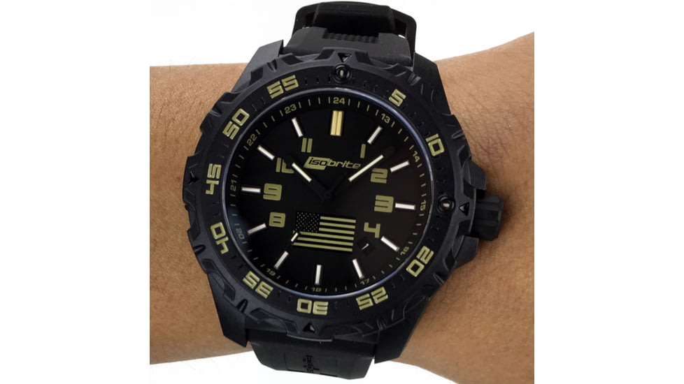 Isobrite T100 Tritium Watch Kit Benefiting The Navy SEAL Foundation, Black/Tan, 47mm, ISO3001-NSF