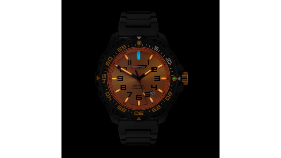 ISOBrite T100 Valor  Series Orange Watch With Polyurethane Band, Black/Orange, Small ISO312