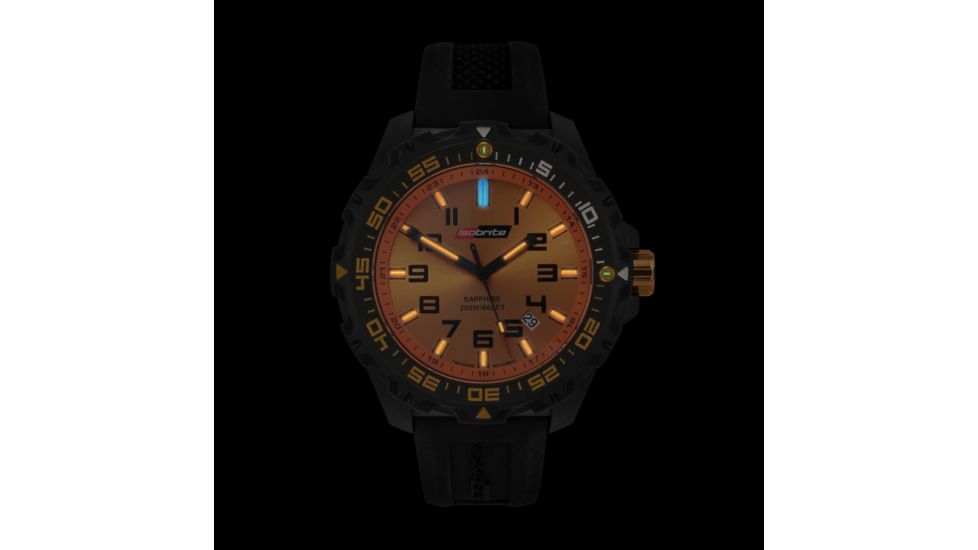 ISOBrite T100 Valor Series Watch, Black, Orange, Small ISO302