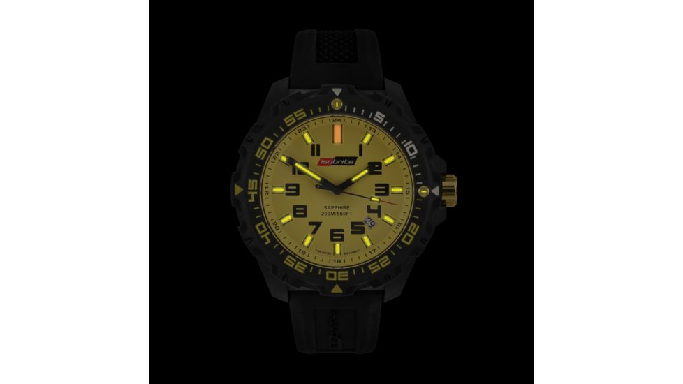 ISOBrite T100 Valor Series Watch, Black, Yellow, Small ISO303