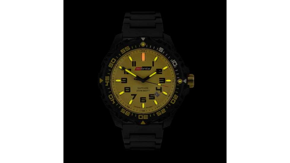 ISOBrite T100 Valor  Series Yellow Watch With Polyurethane Band, Black/Yellow, Small ISO313