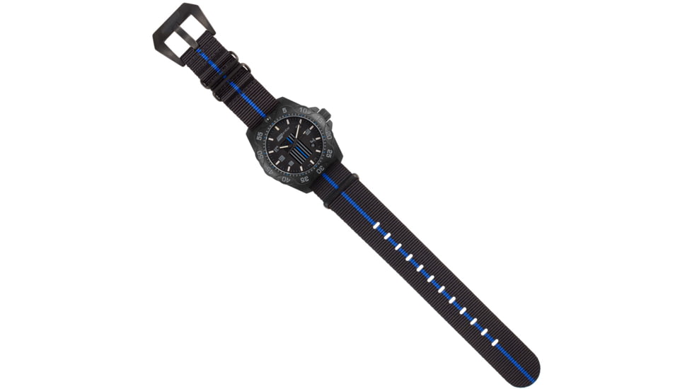 Isobrite Thin Blue Line T100 Tritium Mid-Size Watch, Black/Gray, 39.5mm, ISO3006