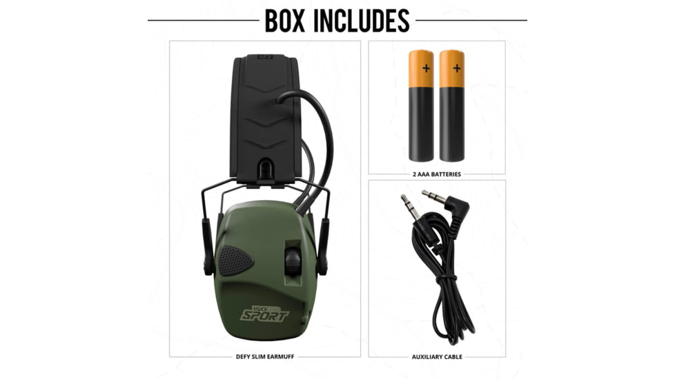 ISOtunes Sport DEFY Slim Tactical Earmuffs, 20 NRR, Black, IT-42