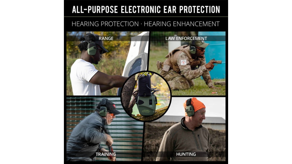 ISOtunes Sport DEFY Slim Tactical Earmuffs, 20 NRR, Black, IT-42