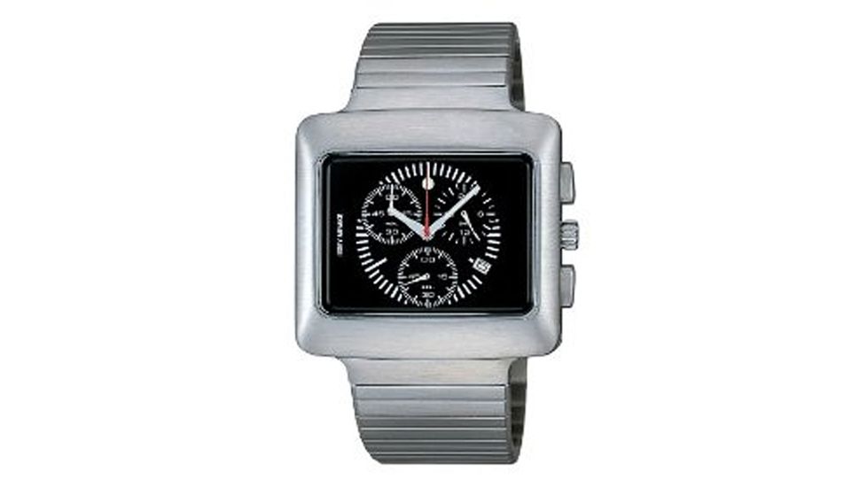 Issey Miyake SILAj019 Vakio Mens Watch - Silver Metal Band, Silver/Black Case