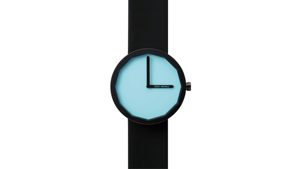 Issey Miyake SILAp003 Twelve Mens Watch - Black Band, Black/Blue Case