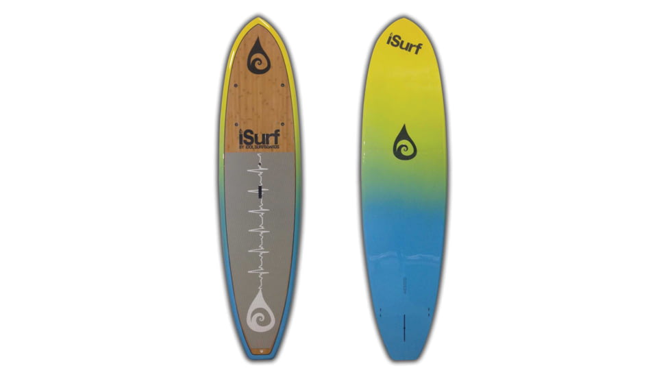 iSurf Aloha Cruiser Stand Up Paddle Board, Bamboo/Blue/Yellow, 10ft 6in, 20-110-106