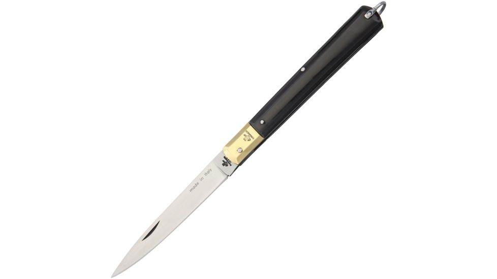 Italian Custom Knives Stiletto Folding Knife,3.75in,Stainless Steel,Imitation Buffalo Horn Handle CMF03