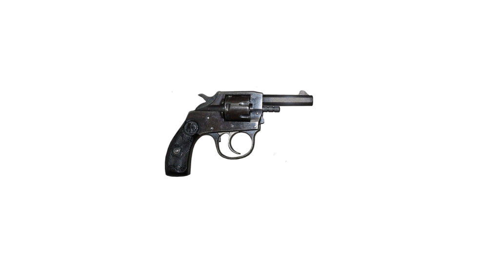 Iver Johnson Arms 1900 Revolver, .22 Long Rifle, 2.5in barrel, blued finish steel frame, black rubber grip, revolving chamber, fixed blade and notch, 7 round cylinder, IJ-1900-.22LR-2.5-1-FRRMPG