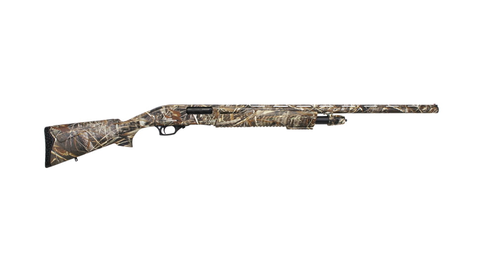 Iver Johnson Arms 3in Field Pump Shotgun, 12 Gauge, 28in BBL, Synthetic Max-5 Stock, Intermediate Bead Sight/Fiber Optic Front Sight, Camo Black, PAS12MAX5328