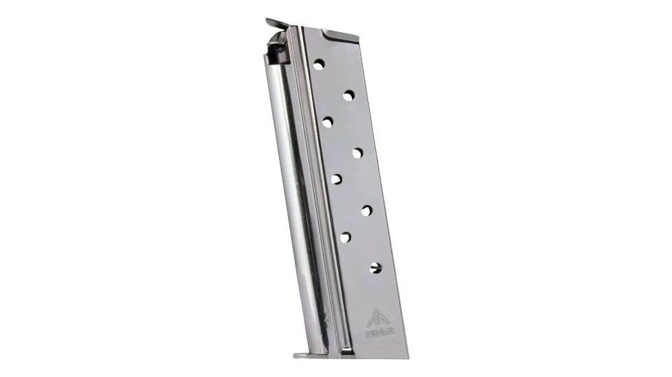 Iver Johnson Arms 1911 Government 10mm Auto 8 Round Pistol Magazine, Nickel, Silver, IJ1911NF10MAG