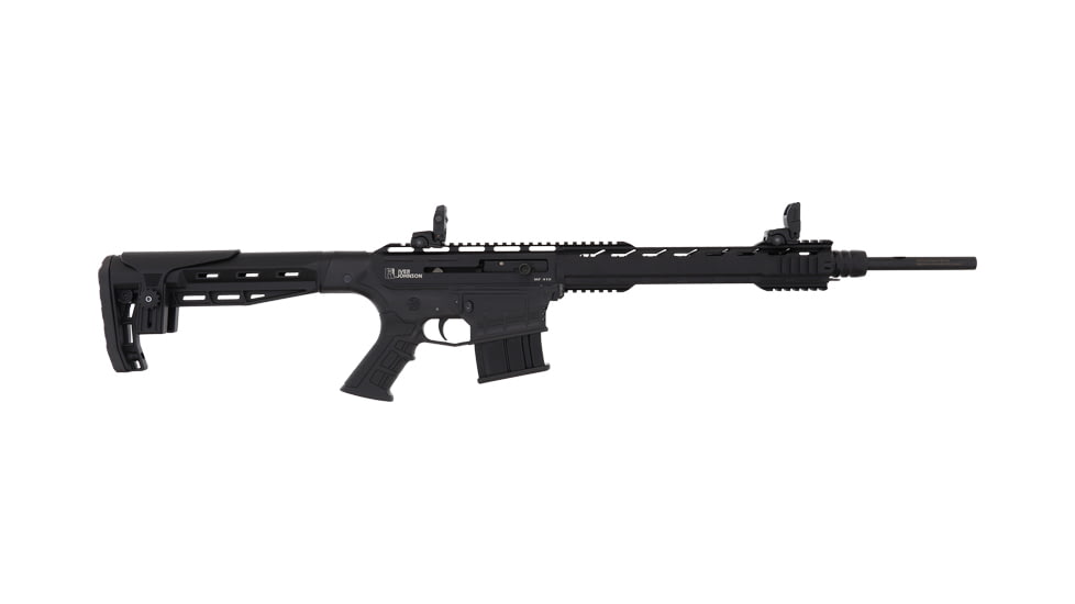Iver Johnson Arms MF410 3in Tactical Semi-Auto Shotgun, .410 Bore, 20in BBL, Synthetic Black Stock, Fiber Optic Front Sight, 2 Mag Included, 5RD Capacity, Black, MF410