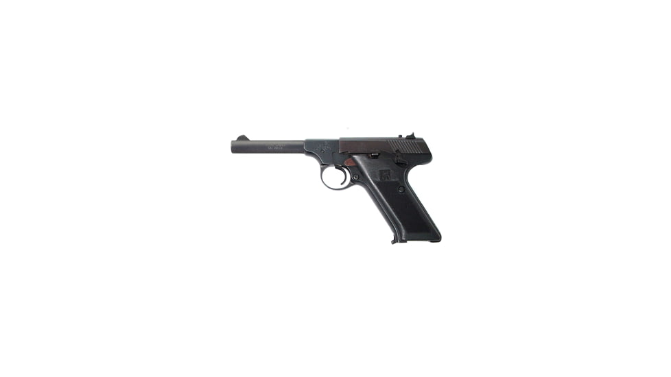 Iver Johnson Arms Trailsman Pistol, .22 Long Rifle, 4.5in barrel, blued finish steel frame, black checkered plastic grip, blowback operated semi-auto, fixed blade and notch, 10 round magazine, IJ-TRLS-.22LR-4.5-1-FRRMPG