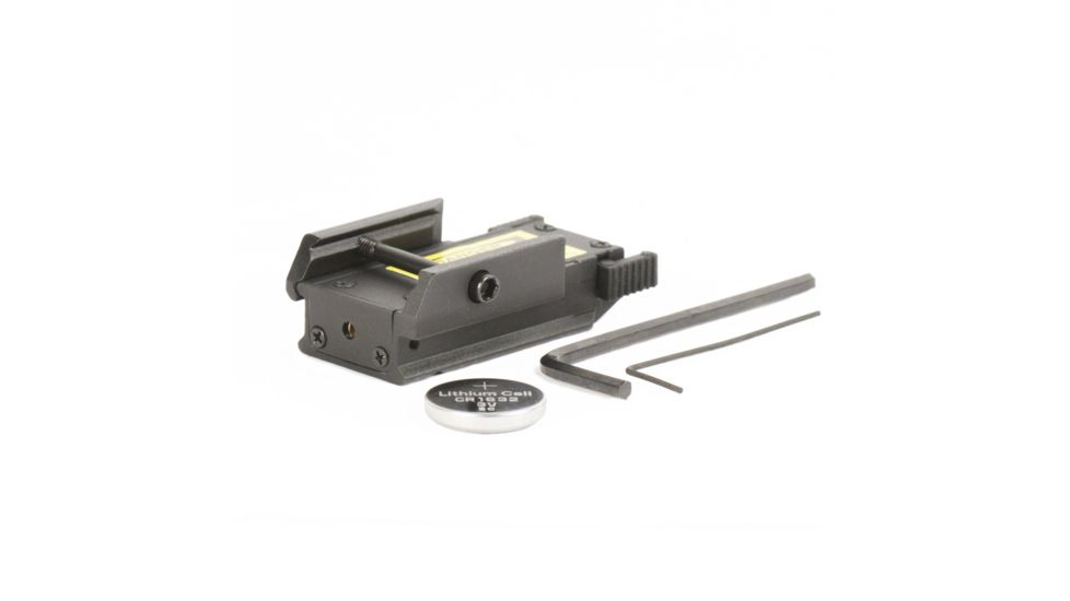 JE Machine Tech 5mW Pistol Micro Compact Red Laser Sight w/Additional Picatinny Rail, Black TS-LS5B