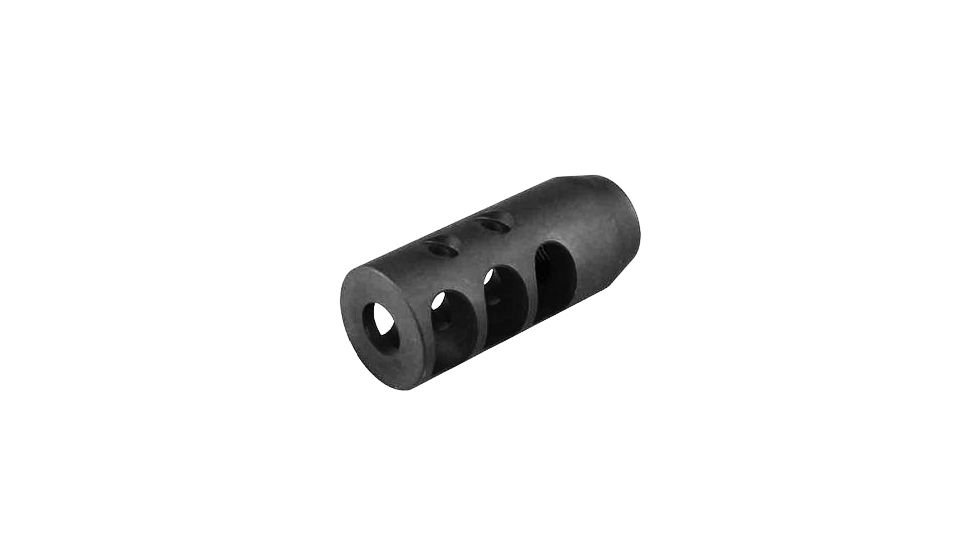 JE Machine Tech AR-15 Muzzle Brake, Wrench Flat w/Crush Washer, 1/2x28, Black PS-MZ4GR