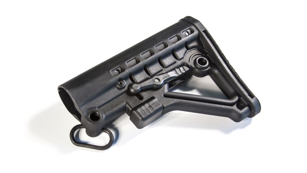 JE Machine Tech Featureless CA Compliant Skeleton A-Frame Commercial Pinned Buttstock, Black PS-ST6B-CA