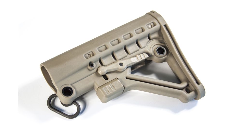 JE Machine Tech Featureless CA Compliant Skeleton A-Frame Commercial Pinned Buttstock, Tan PS-ST6T-CA
