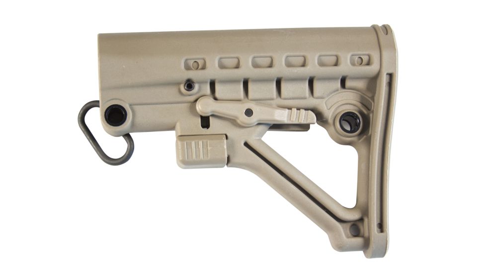 JE Machine Tech Featureless CA Compliant Skeleton A-Frame Commercial Pinned Buttstock, Tan PS-ST6T-CA