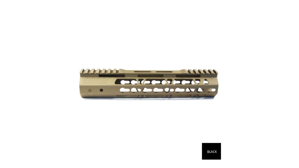JE Machine Tech Free Float .223/5.56 KeyMod Handguard w/Top Rail Relief/Barrel Nut, 10 inch, Black, PS-223KM10BLK