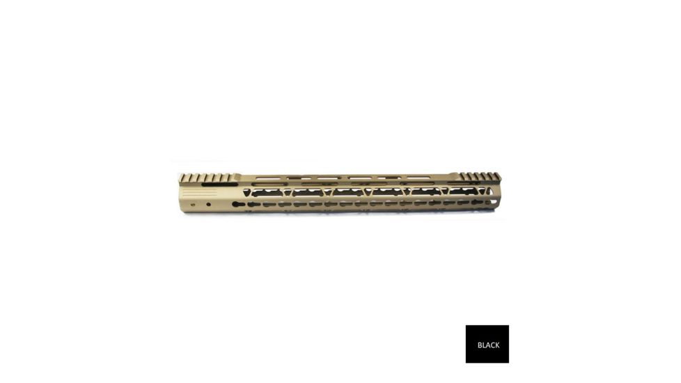 JE Machine Tech Free Float .223/5.56 KeyMod Handguard w/Top Rail Relief/Barrel Nut, 17 inch, Black, PS-223KM17BLK
