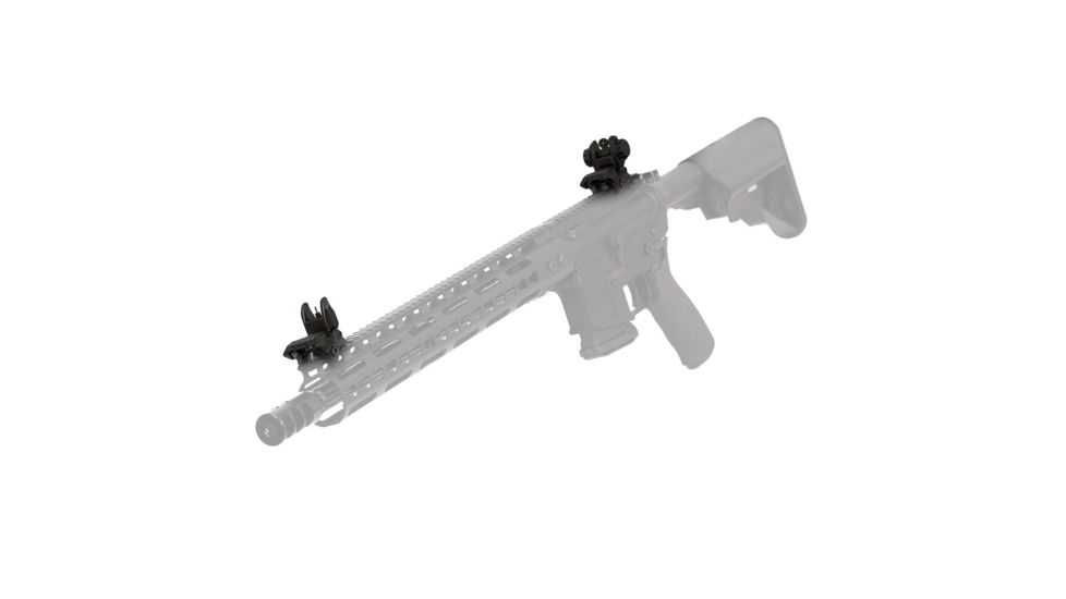 JE Machine Tech Spring Loaded Flip-Up Top Mounted Deployable Front and Rear Sight, Black, TS-PS22B