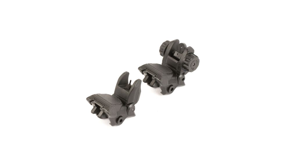 JE Machine Tech Spring Loaded Flip-Up Top Mounted Deployable Front and Rear Sight, Black, TS-PS22B
