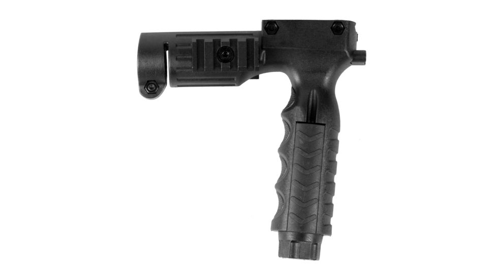 USED JE Machine Tech Tactical Vertical Grip w/1 inch Flashlight Adapter/Holder, Black, TS-FL5B, EDEMO3, Used, Condition Fair, Installed/Mounted