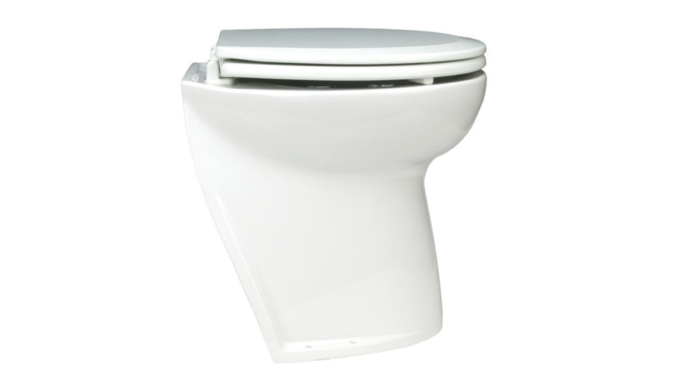 Jabsco Deluxe Flush Electric Toilet - Fresh Water - Angled Back 31472