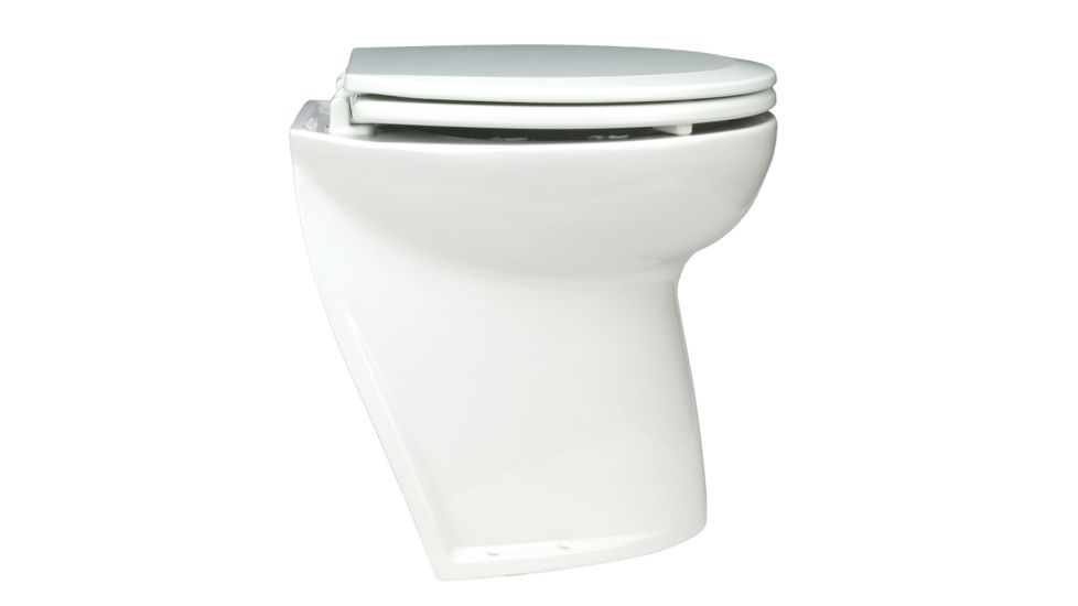 Jabsco Deluxe Flush Electric Toilet - Raw Water - Angled Back 31474
