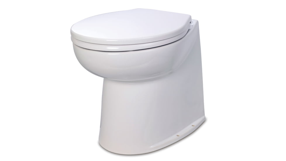 Jabsco Flush 14" Straight Back 24V Electric Toilet w/Solenoid Valve Deluxe 73193