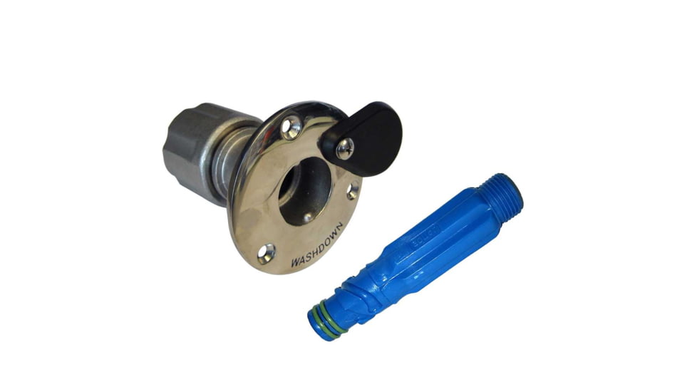 Jabsco Steel Quick-Release Hose Deck Mount Fitting and Hose Adapter Stainless 34532