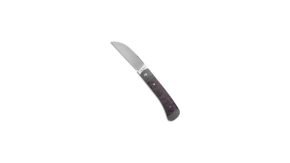 Jack Wolf Knives Diamondback Jack Folding Knife, 3.35in, CPM S90V Stainless Steel, Wharncliffe Blade, Carbon Fiber, Black/Purple Handle, Black/Purple/Gray, 7.55 inch, BHQ-213887