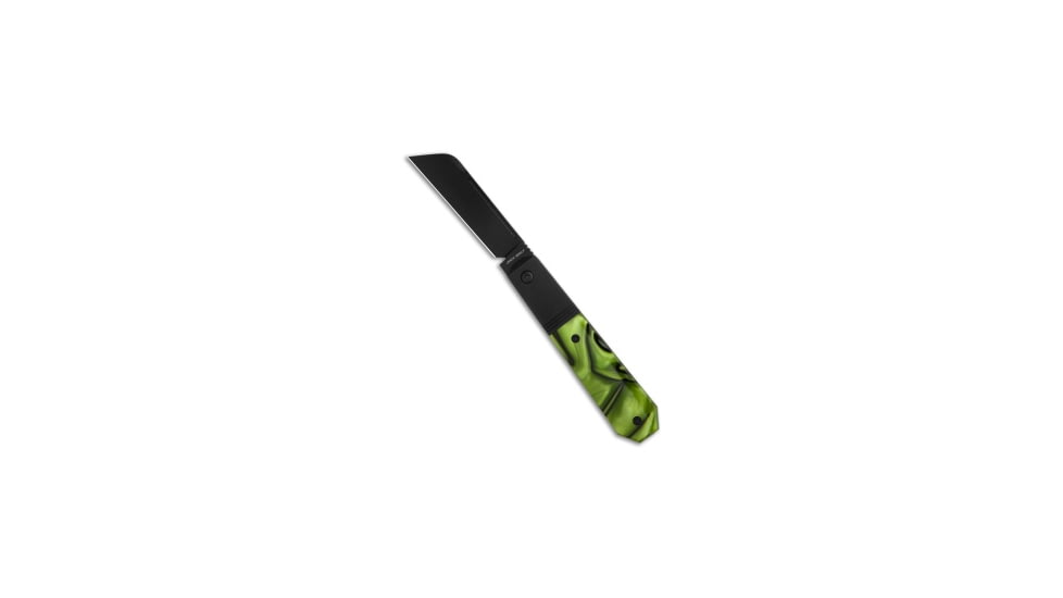 Jack Wolf Knives Jack Wolf Knives After Hours Jack "Toxic Green" Kirinite 3.15" DLC, Black/Green, CPM S90V, adult, BHQ-193221