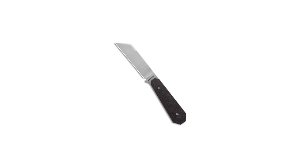 Jack Wolf Knives Midnight FIXedc Fixed Blade Knife, 2.95in, CPM S90V Stainless Steel, Sheepsfoot Blade, Carbon Fiber, Black/Purple Handle, Black/Purple/Gray, 5.87 inch, BHQ-202352