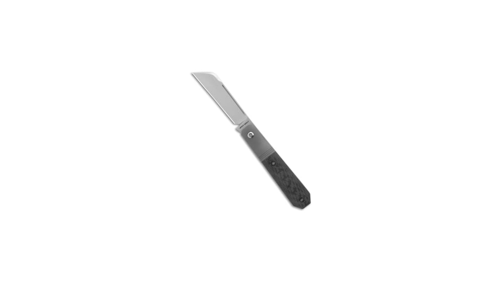 Jack Wolf Knives Midnight Jack Folding Knife, 2.91in, CPM S90V Stainless Steel, Sheepsfoot Blade, Titanium, Carbon Fiber, Black/Gray Handle, Black/Gray/Gray, 6.75 inch, BHQ-195277