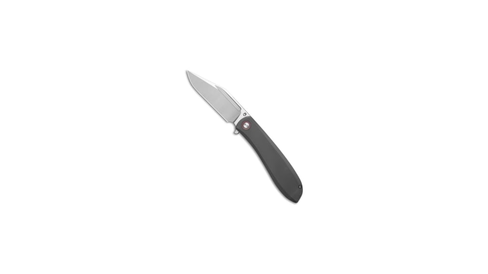 Jack Wolf Knives Scuffle Folding Knife, 3.52in, CPM S90V Stainless Steel, Clip Point Blade, Titanium, Gray Handle, Gray/Silver, 7.95 inch, BHQ-222817