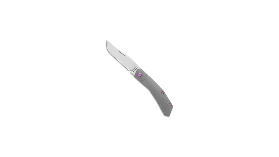 Jack Wolf Knives Jack Wolf Mini Cyborg Jack Slip Joint Knife Ti/Pink Hardware 2.6&quot; Hand Satin, Gray/Pink, CPM S90V, adult, BHQ-201007