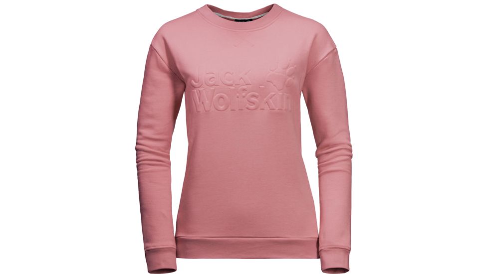 Jack Wolfskin Logo Sweatshirt - Womens, Rose Quartz, Small, 1707191-2131002