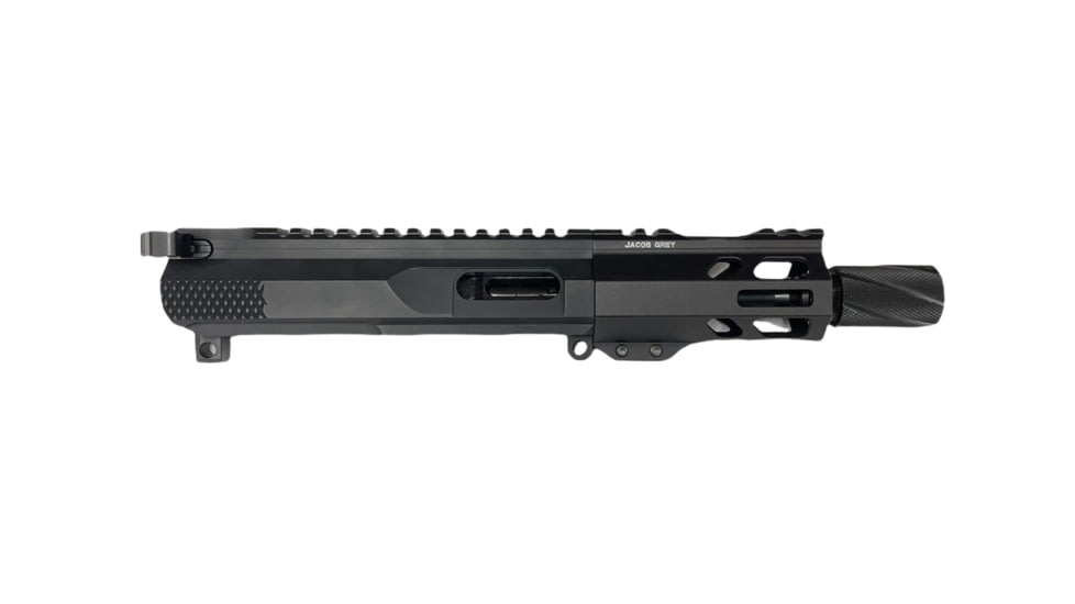 Jacob Grey Firearms Complete Upper Assembly, 9mm, 4.5in, 1-10 Twist, 1/2x36 Thread, Black, 9MM45CUA