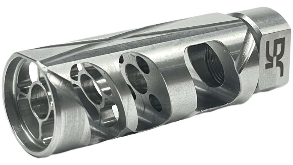 Jacob Grey Firearms Cobra Billet Muzzle Brake, .30 Cal, 5/8x24 Thread, Flat, Stainless, Unfinished, CMBFSTN