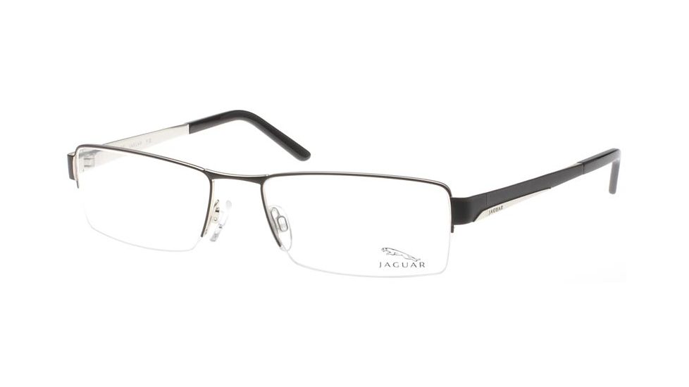Jaguar 33042 Single Vision Prescription Eyeglasses, Black/Silver Frame, JG3342610SV