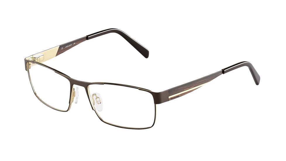 Jaguar 33060 Single Vision Prescription Eyeglasses, Brown/Gold Frame, JG330608222SV